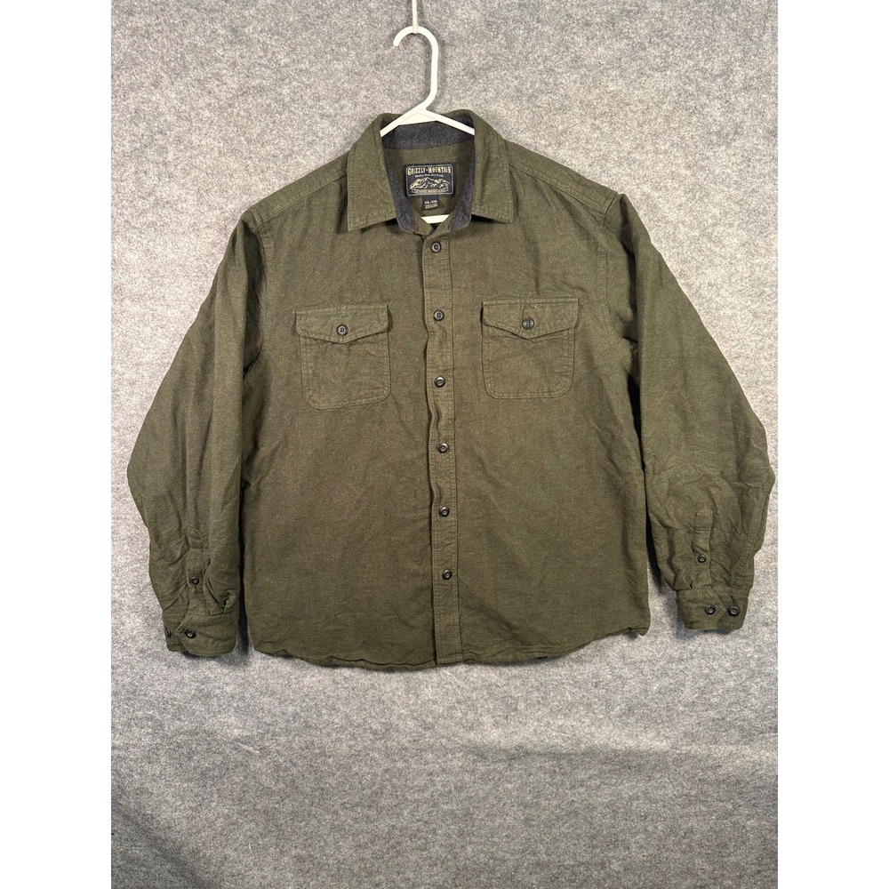 Grizzly Mountain XXL/XXG Olive Green Button‎ Up Shirt Menswear Flannel